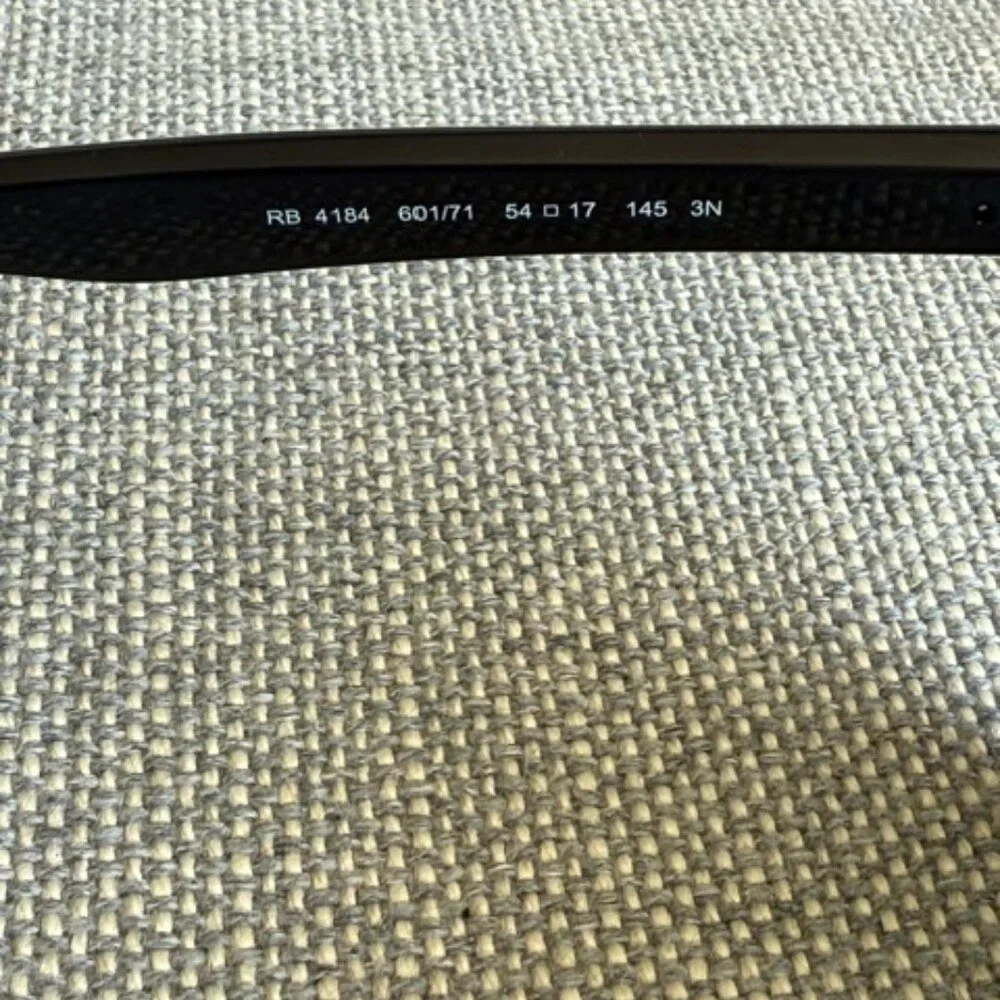 Ray-Ban Sunglasses RB4184, Black Frames with Polarized Green Lenses and Leather - Picture 6 of 11